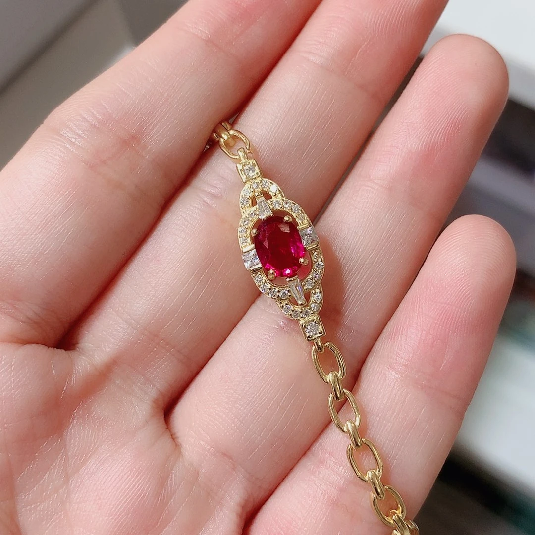 手链银S925镶嵌碧玺啡**妹手链超美