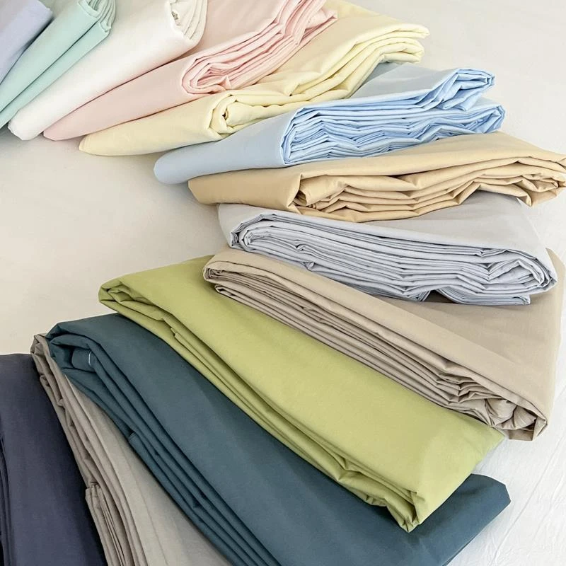简约纯色全棉水洗棉床单单件100纯棉被单夏季宿舍被单双人三件套