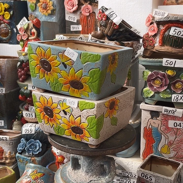 粗陶材质多肉花盆