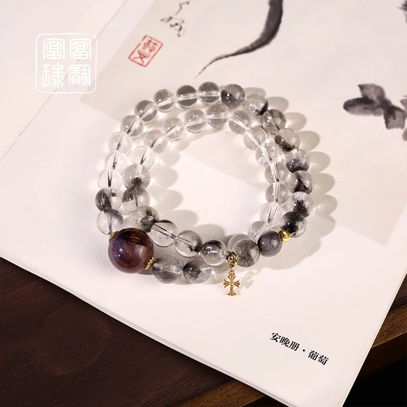 【千银色】富富珠宝 水晶18k金时尚手串（天然珠宝多样性发）