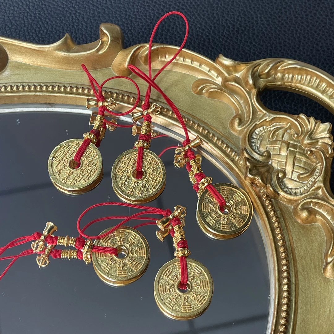 吊坠925银 【東楠珠宝】蛇年新春限定喜铃精工山鬼钱古风红色编织