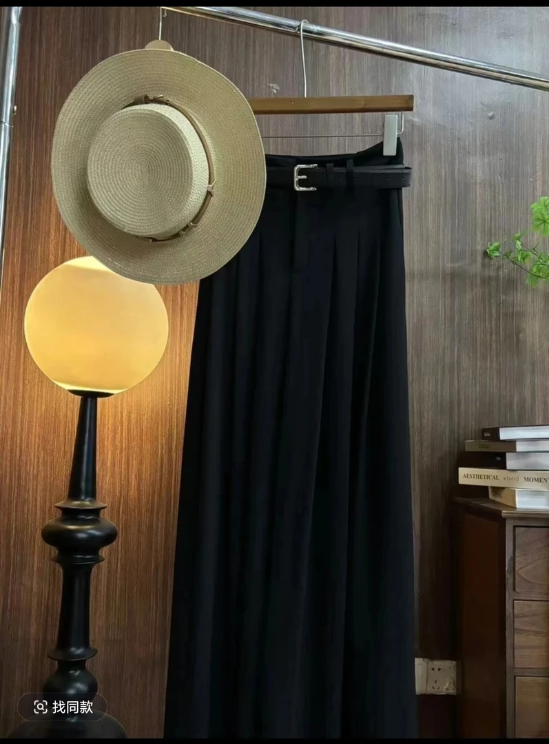 西装气质休闲裤高腰阔腿裤纯色复古夏季时尚女士女生韩系ins衣服