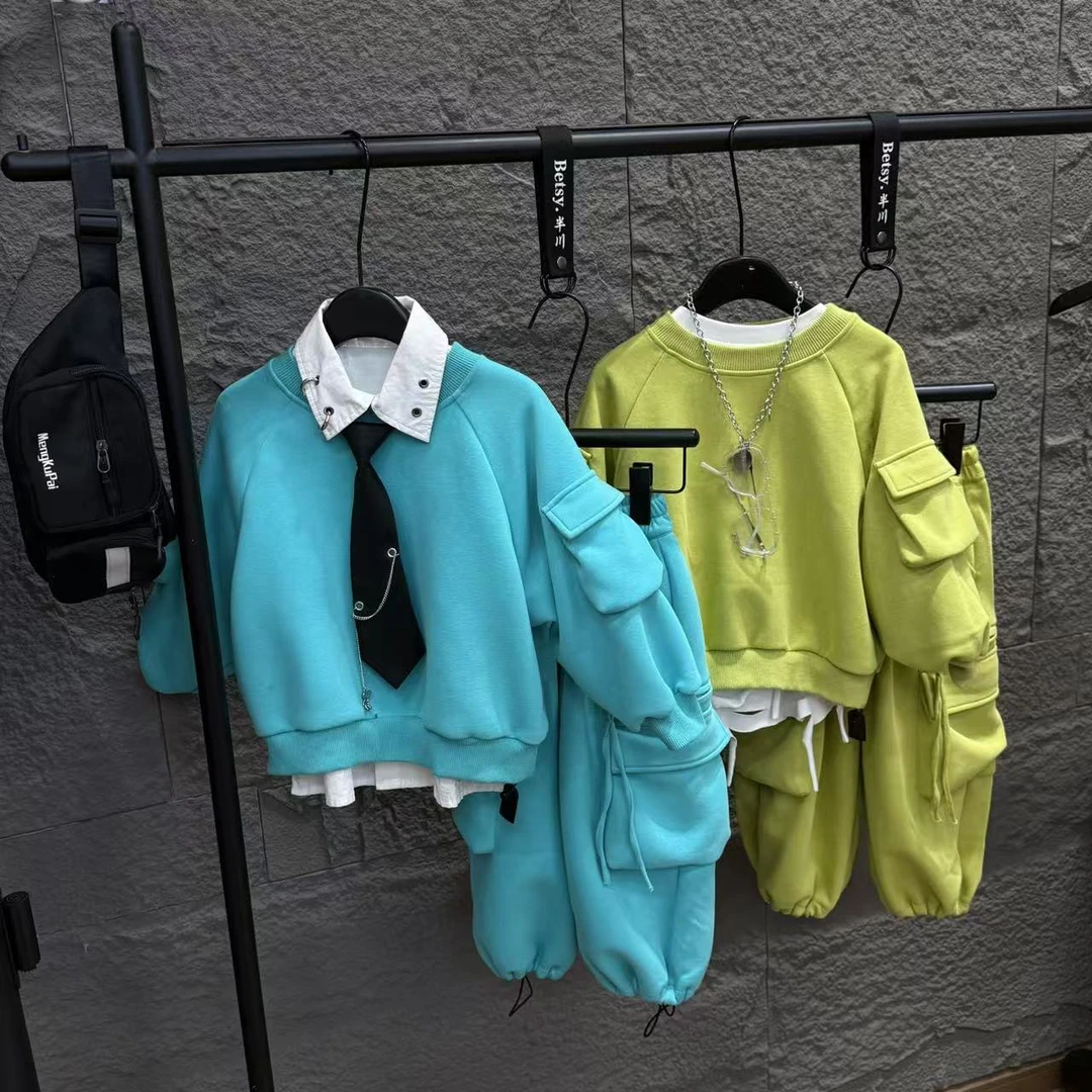 半川童装（春款两件套8569秋冬儿童宽松时尚潮流百搭保暖韩版冬季