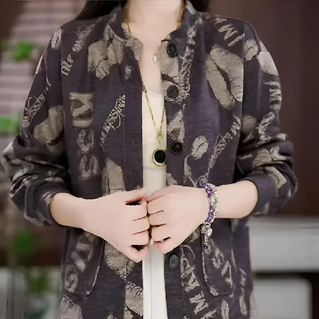 新款中式时尚百搭气质宽松减龄外套-吻痕