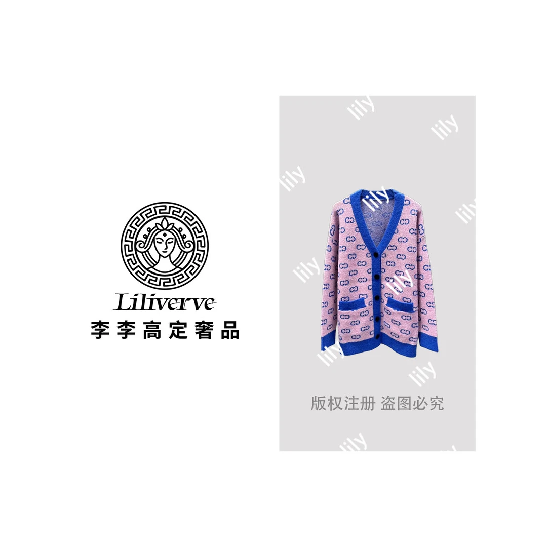 【李李lily】秋冬长袖秋季百搭毛针织衫复古女装印花 9007