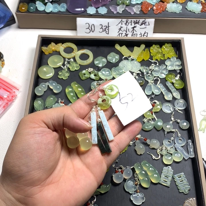 小****蛇纹石玉合金发饰