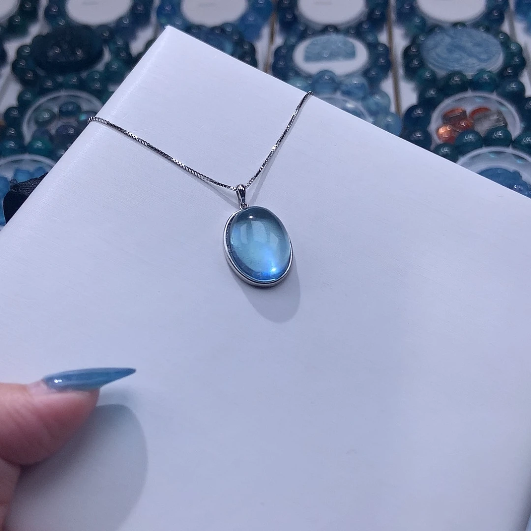 未镶嵌手串海蓝宝石蛋面镶嵌吊坠【200元】要拍2件