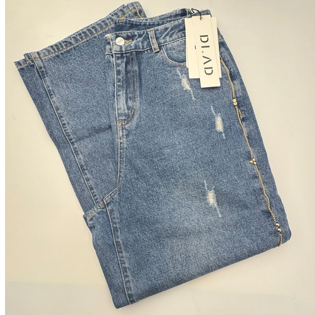 0234M0#牛仔女洗水串珠做旧复古