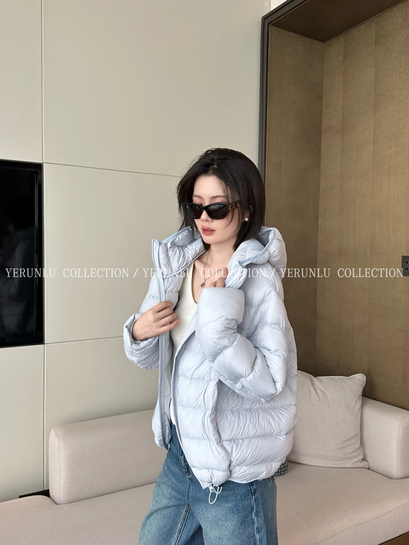 YERUNLU排骨羽绒服2025新款连帽韩版宽松保暖时尚爆款冬季外套