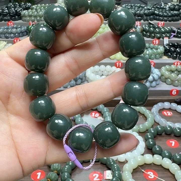 未镶嵌手链和田玉新疆且末蓝老型卡16
