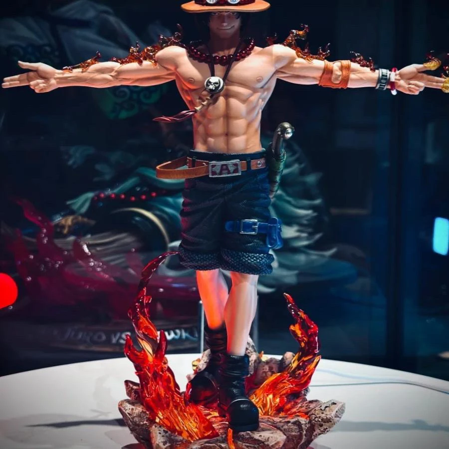 海贼王 展臂十字艾斯 手办动漫模型机箱玩具摆件