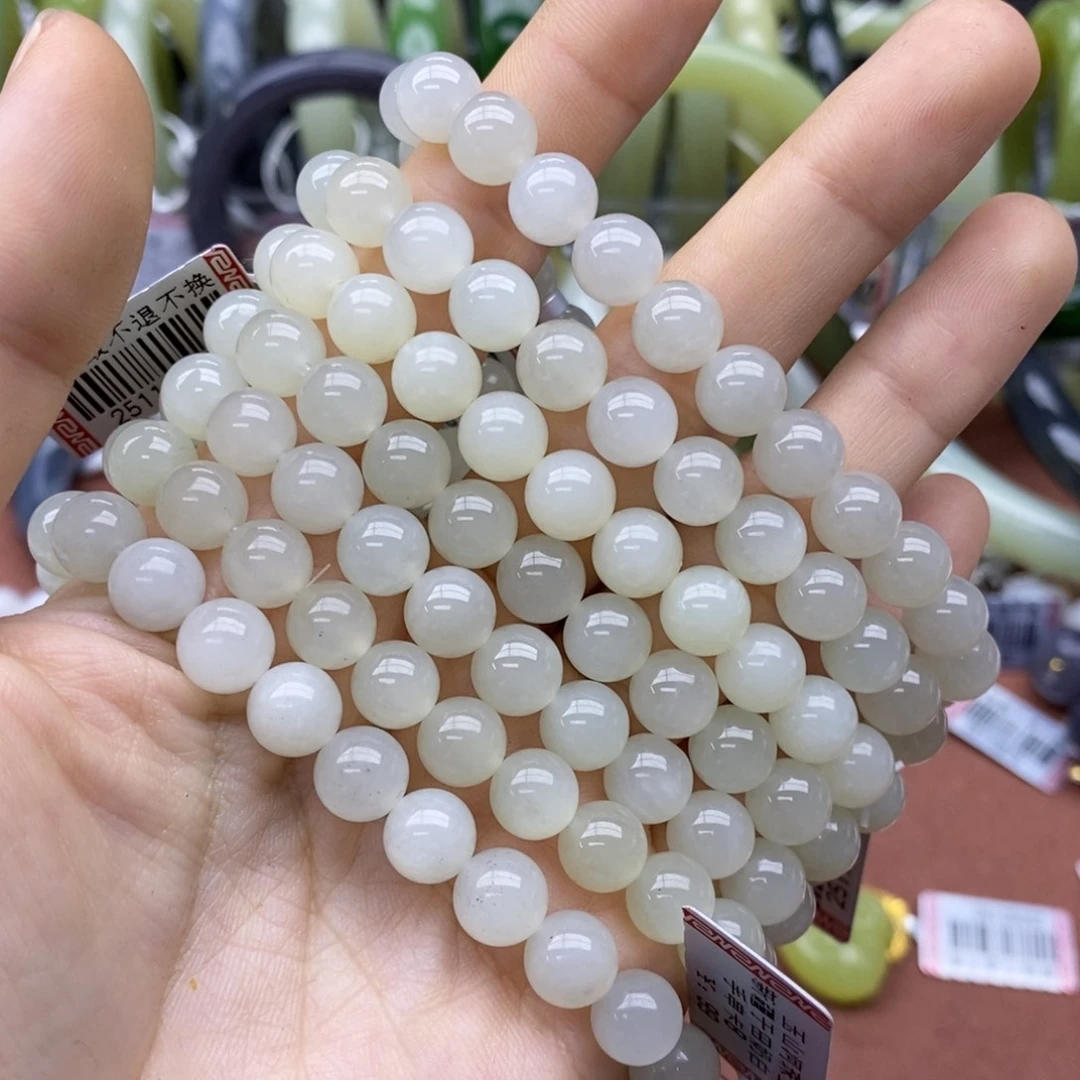 和田玉未镶嵌手串卡8