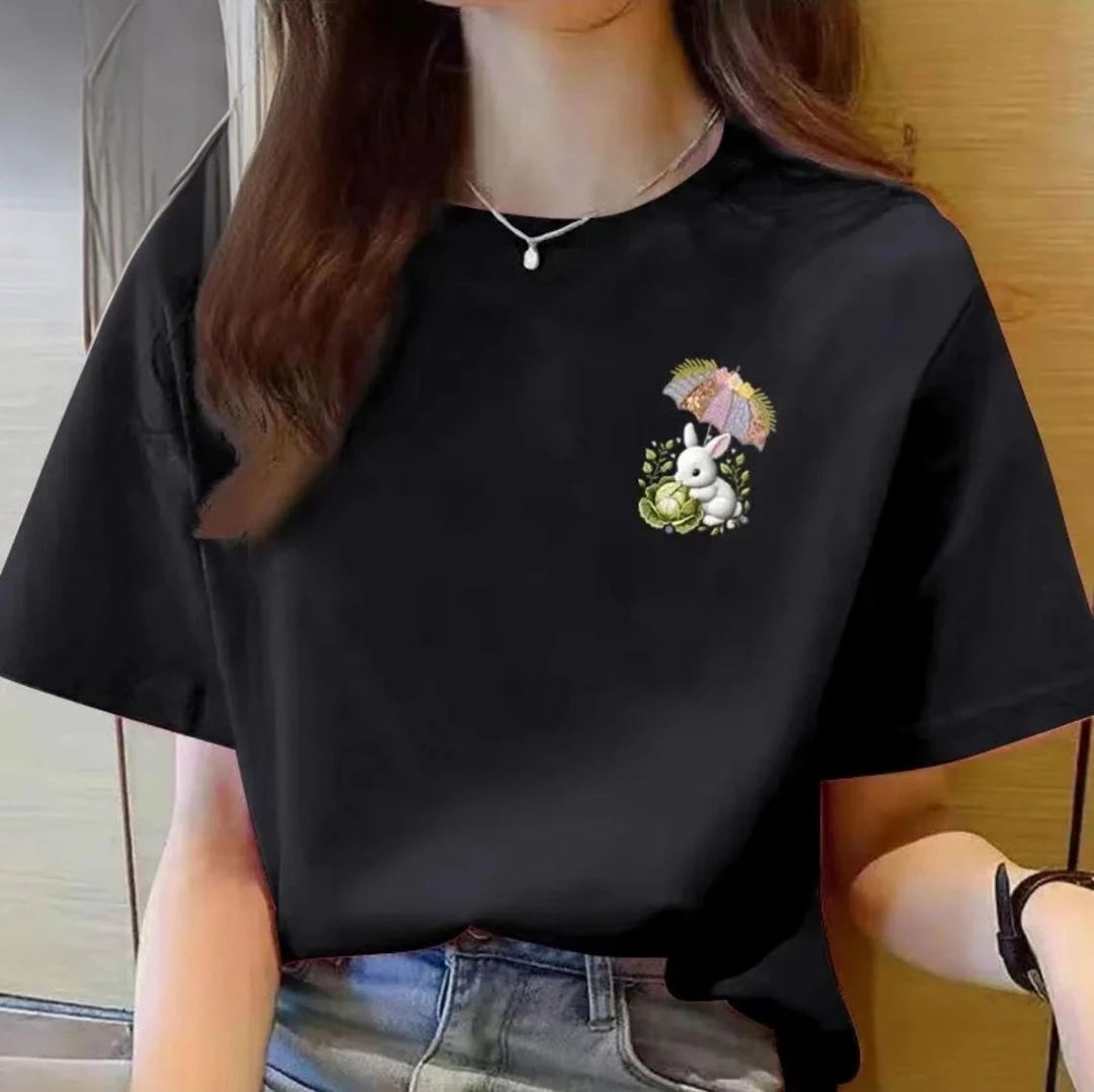 【100%纯棉】上新女款女士百搭潮流短袖t恤春夏圆领显瘦半袖