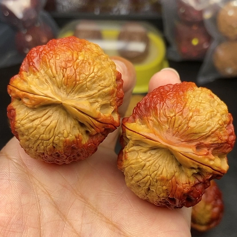 【闪购商品】把件文玩核桃42尺牡丹绣球60克