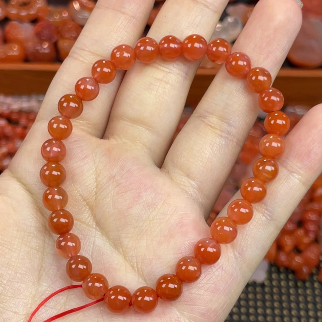 未镶嵌南红玛瑙珠宝半成品柿子红单圈