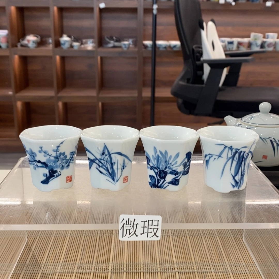 釉下彩老陶泥手工绘制