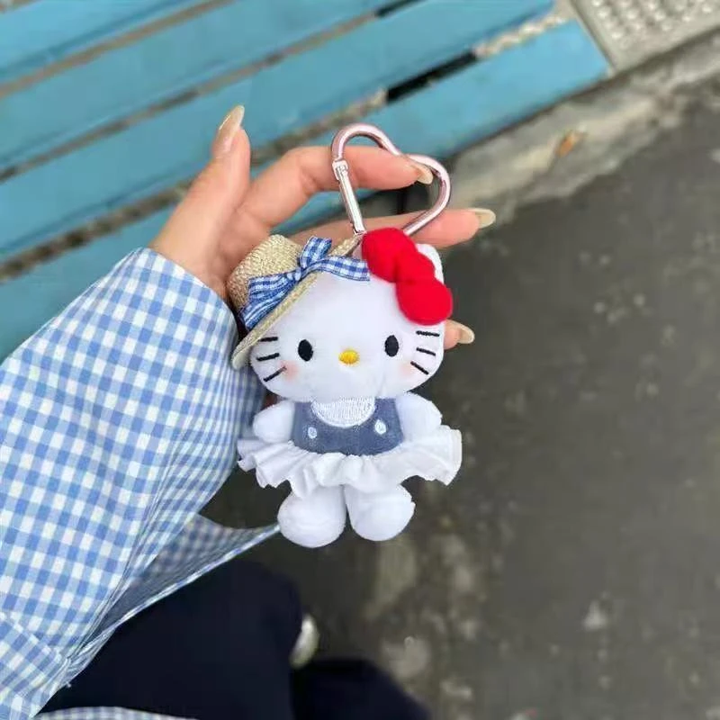 爱心夏日kt猫咪挂件背包可爱毛绒公仔玩偶钥匙扣挂饰闺蜜送礼物