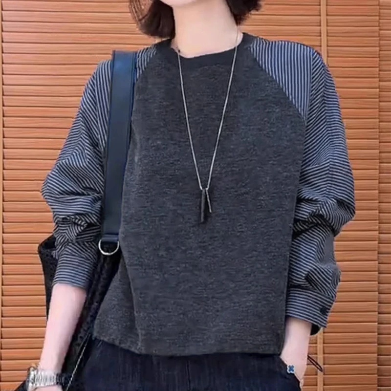 高级感长袖衬衫女2025秋新款设计感小众减龄洋气条纹上衣休闲时尚