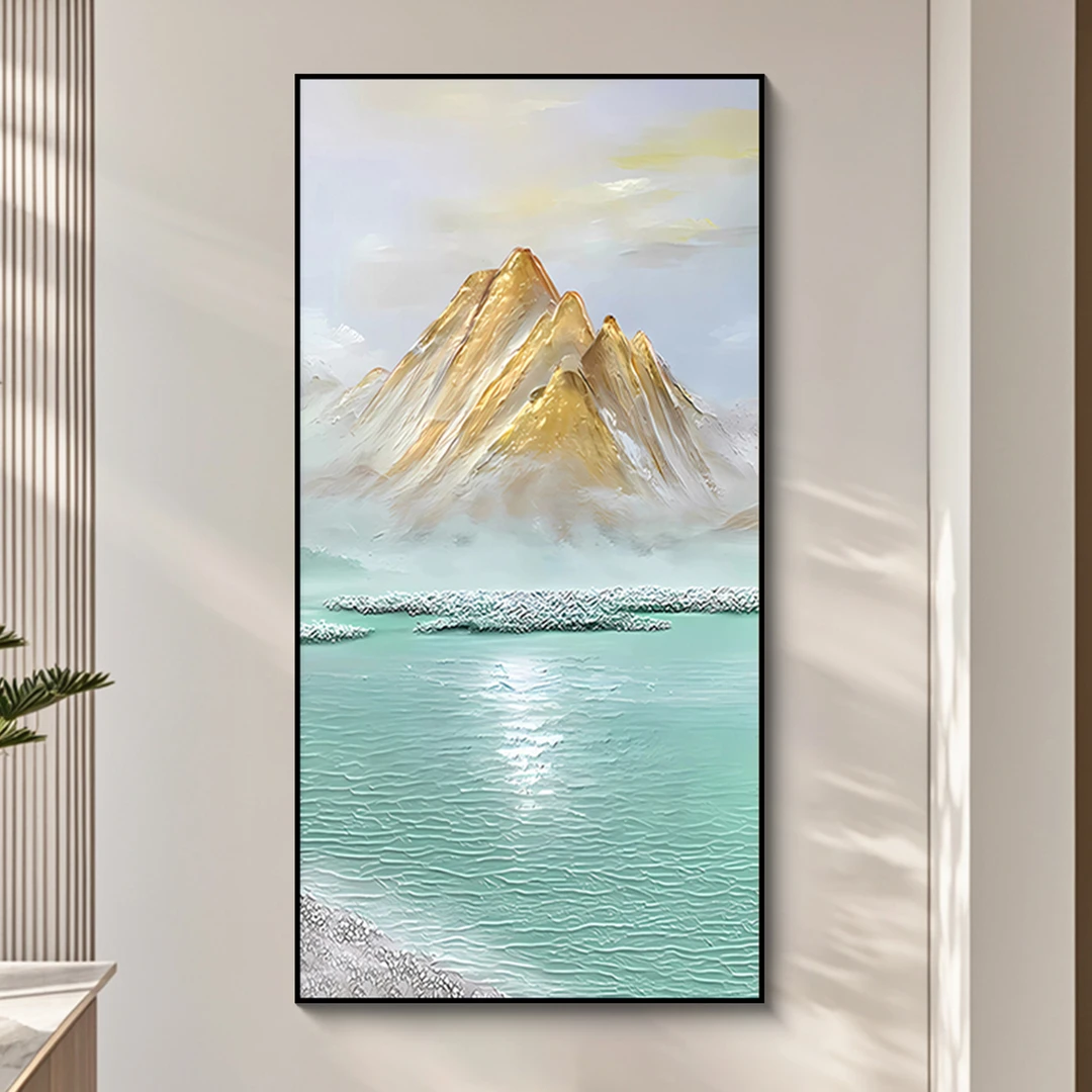 【雅美】现代简约走廊玄关装饰画山水风景入户挂画日照金山80160