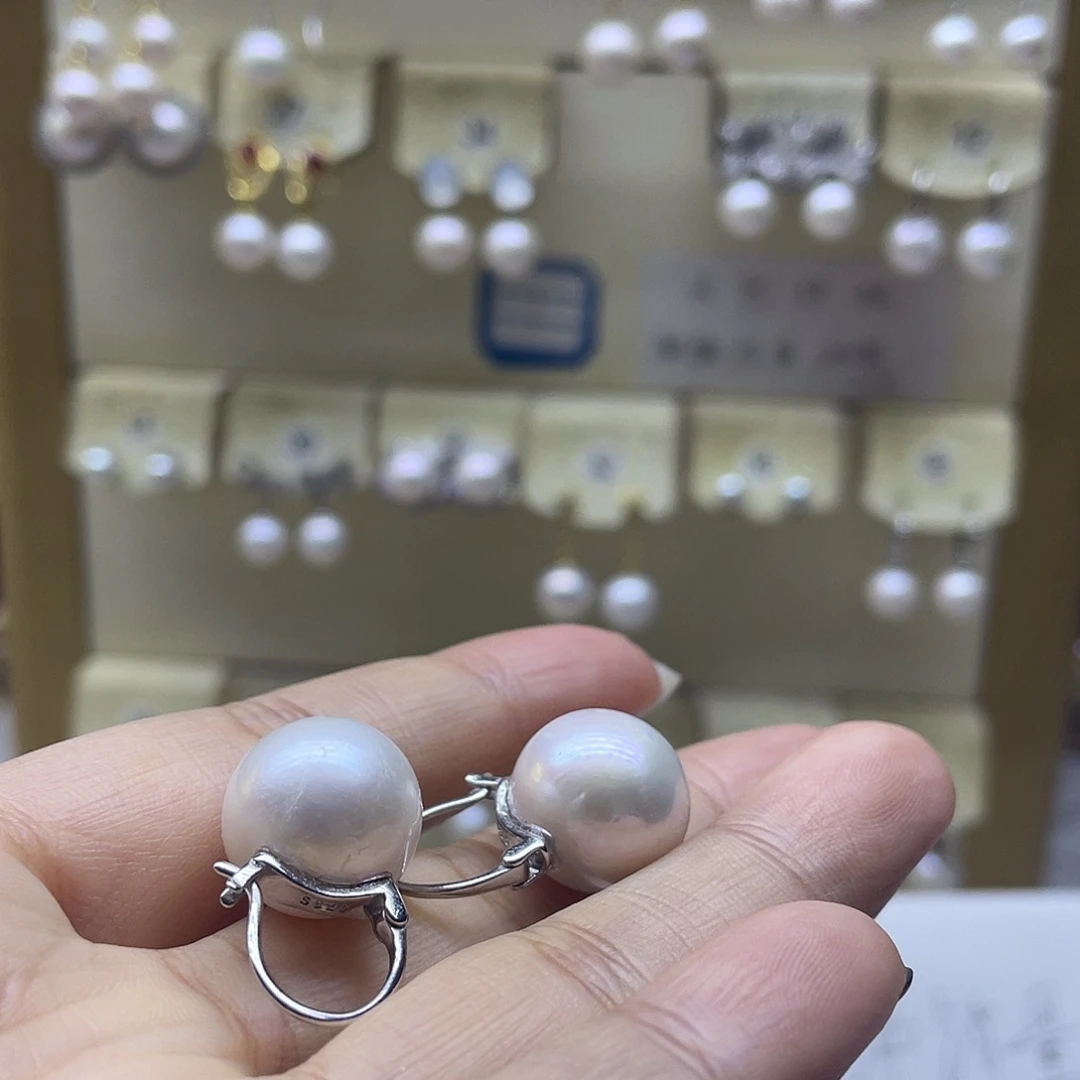 耳饰淡水珍珠银S925镶嵌