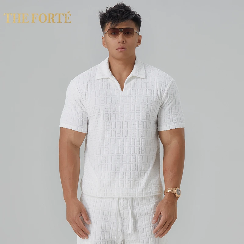 THE FORTÉ  25经典款老花浮雕定制面料男款POLO