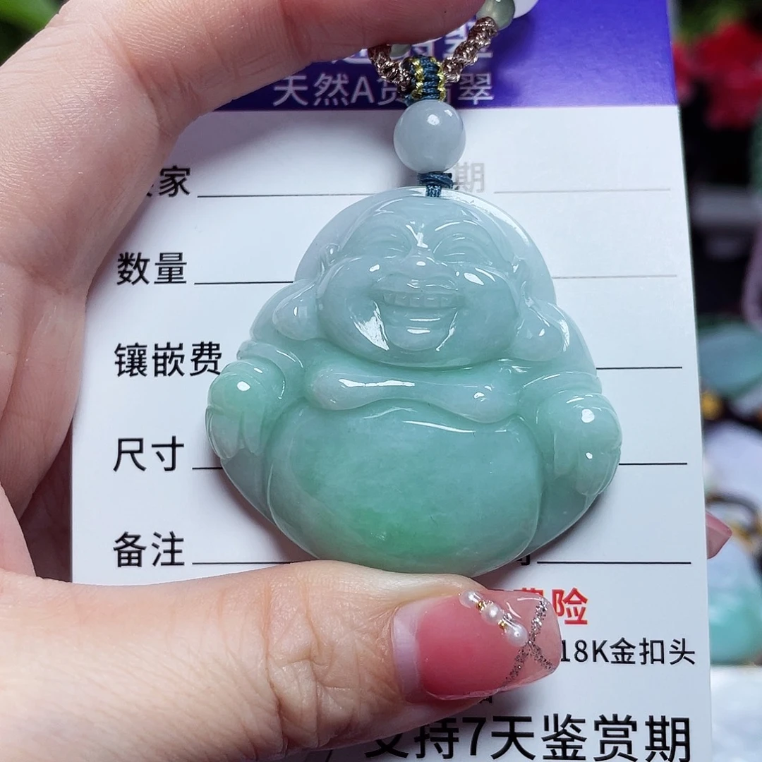 翡翠未镶嵌颈饰佛公07