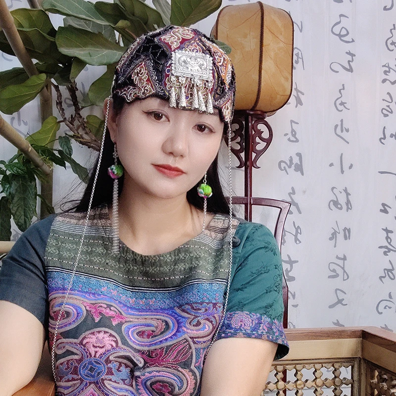 扶茶-姑苏城原创设计-浣溪沙民族风老绣帽32