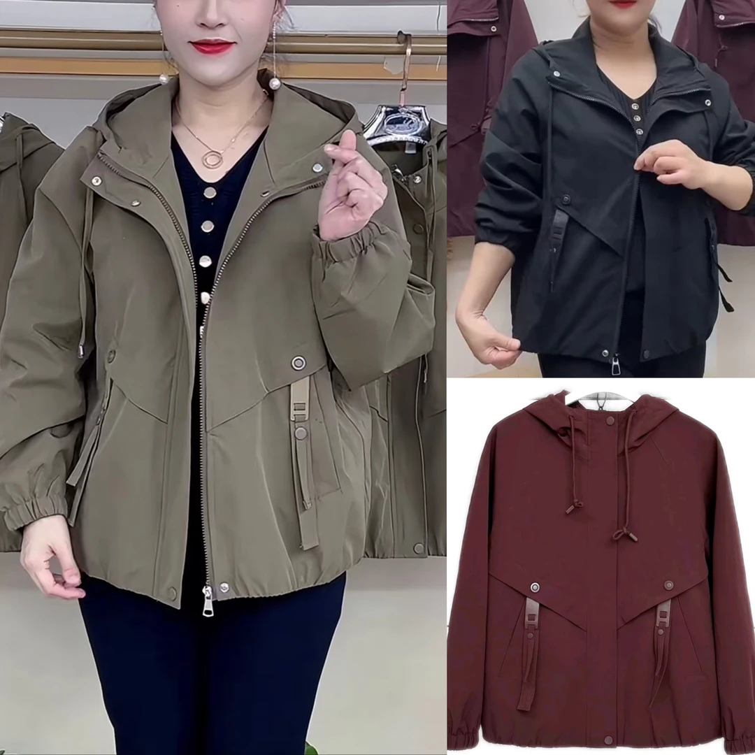 秋季时尚连帽款宽松外套精品春秋洋气韩版短款时尚百搭女士休闲