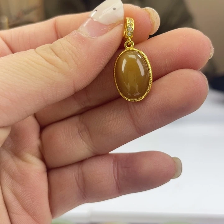 和田玉银S925镶嵌颈饰