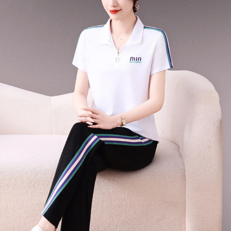 JOZDICE/纪治迪哲运动套装女款夏季轻奢减龄细腻柔软百搭休闲套装