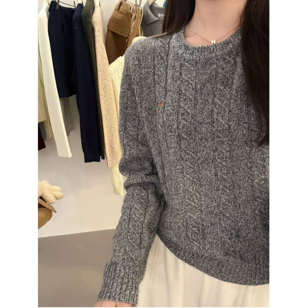 L-1089#『70%羊毛』韩系精致甜美“腊肠狗tee”羊毛针织开衫（福利）