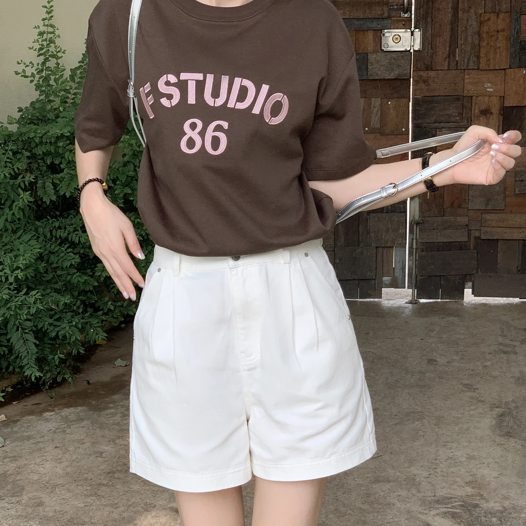 【新品】【青柠苏打】FS503X004阔腿高腰短裤