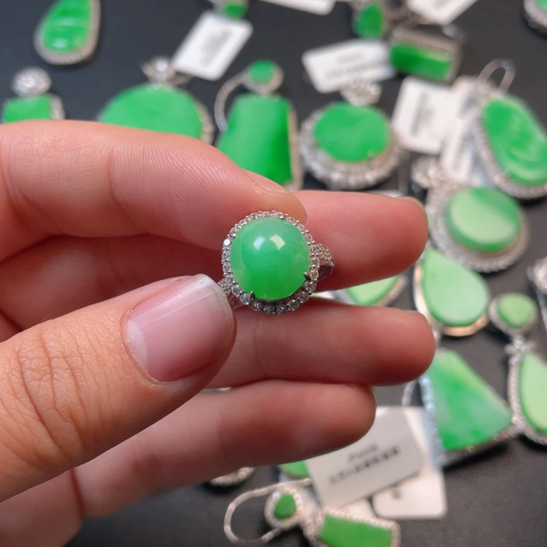 翡翠吊坠(不含链)银S925镶嵌