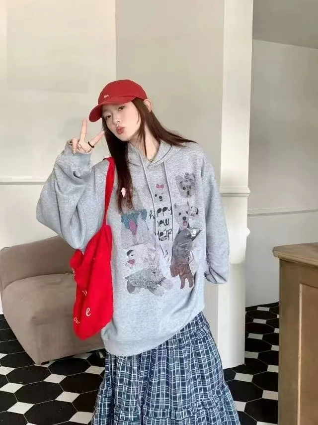 无运险【JIAXUPANG】卡通连帽卫衣