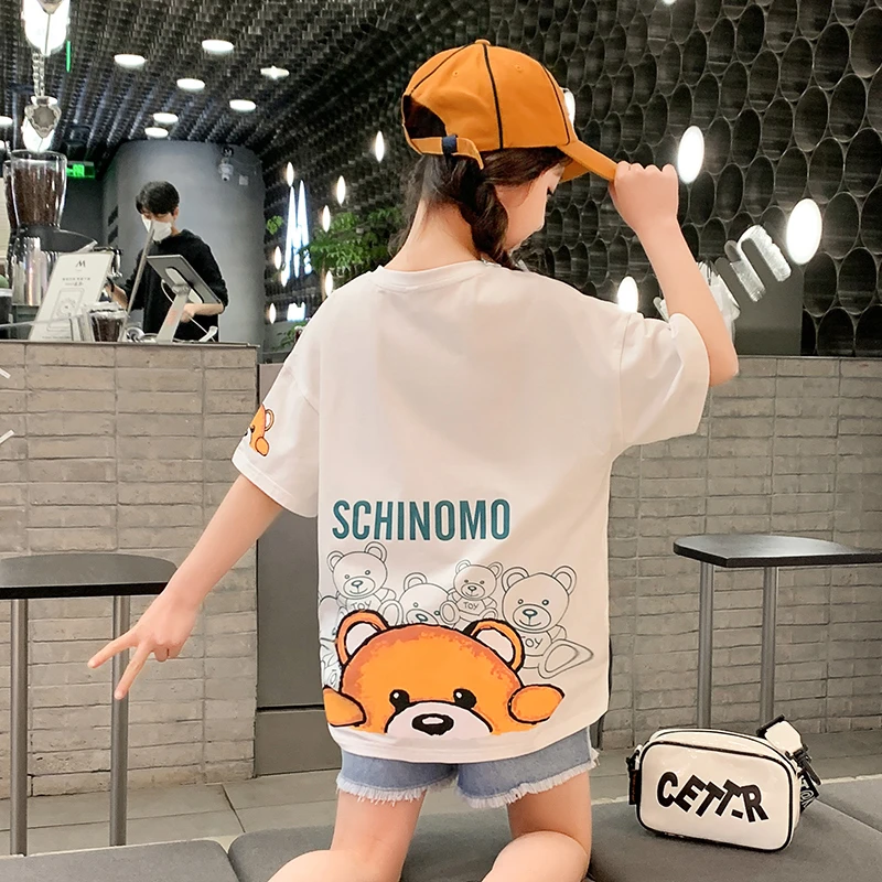 网红女童T恤夏装2025新款洋气童装夏季中大童女孩短袖儿童TX3553