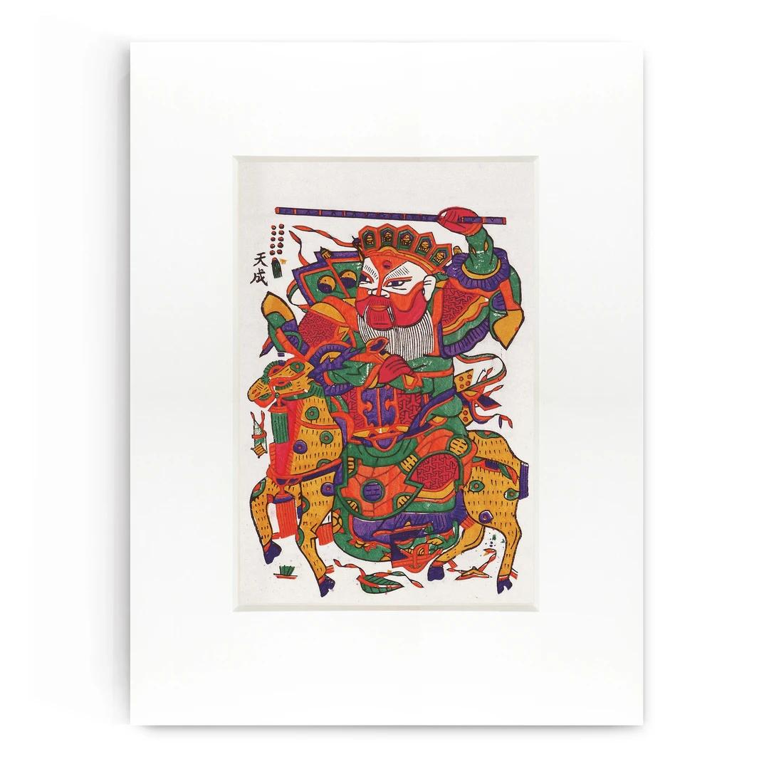艺术微喷卡纸画—门神