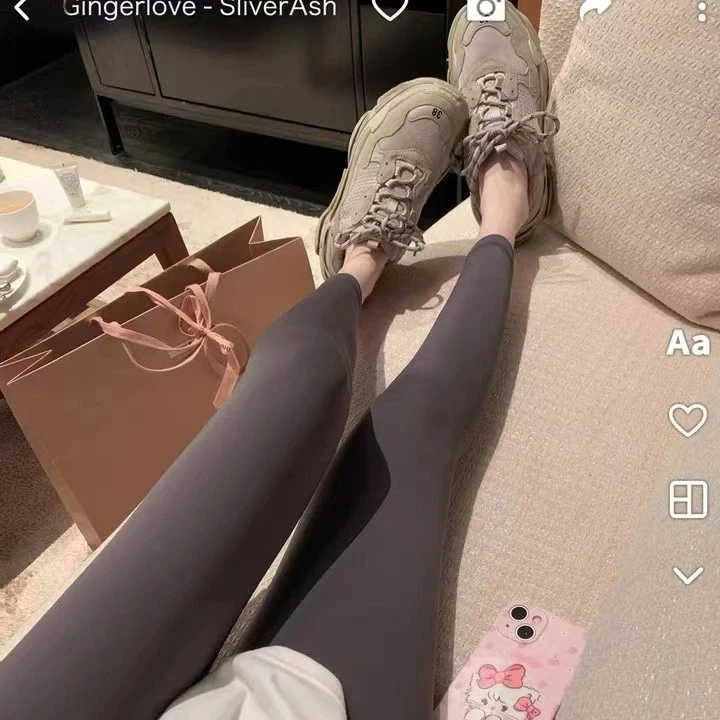 XJJ-鲨鱼裤YS女款裸感无尴尬线显瘦高腰芭比裤子230229