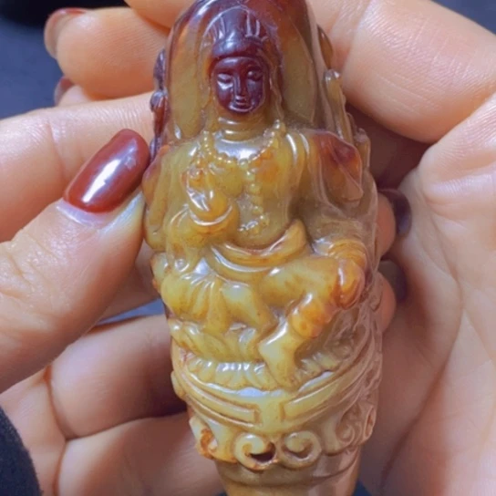 白玉菩提吊坠摆件