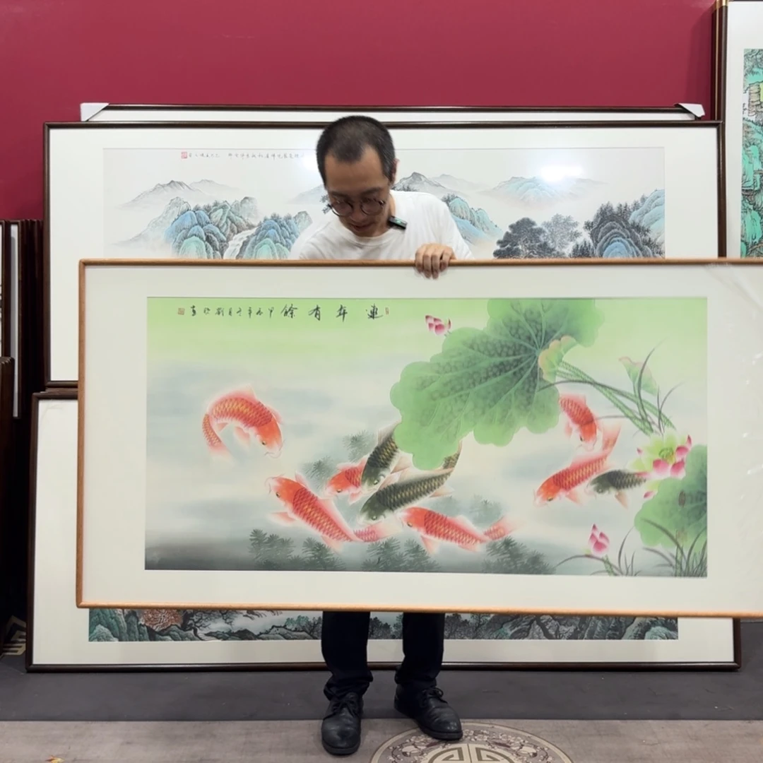 国画带框绘画160/80尺寸