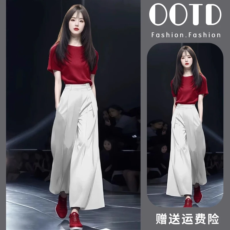 大方得体穿搭一整套巨好看的夏装套装小个子洋气时尚减龄两件套女