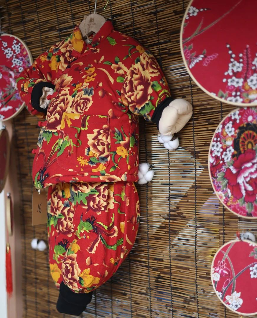 东北大花手工棉花衣女童男童加厚