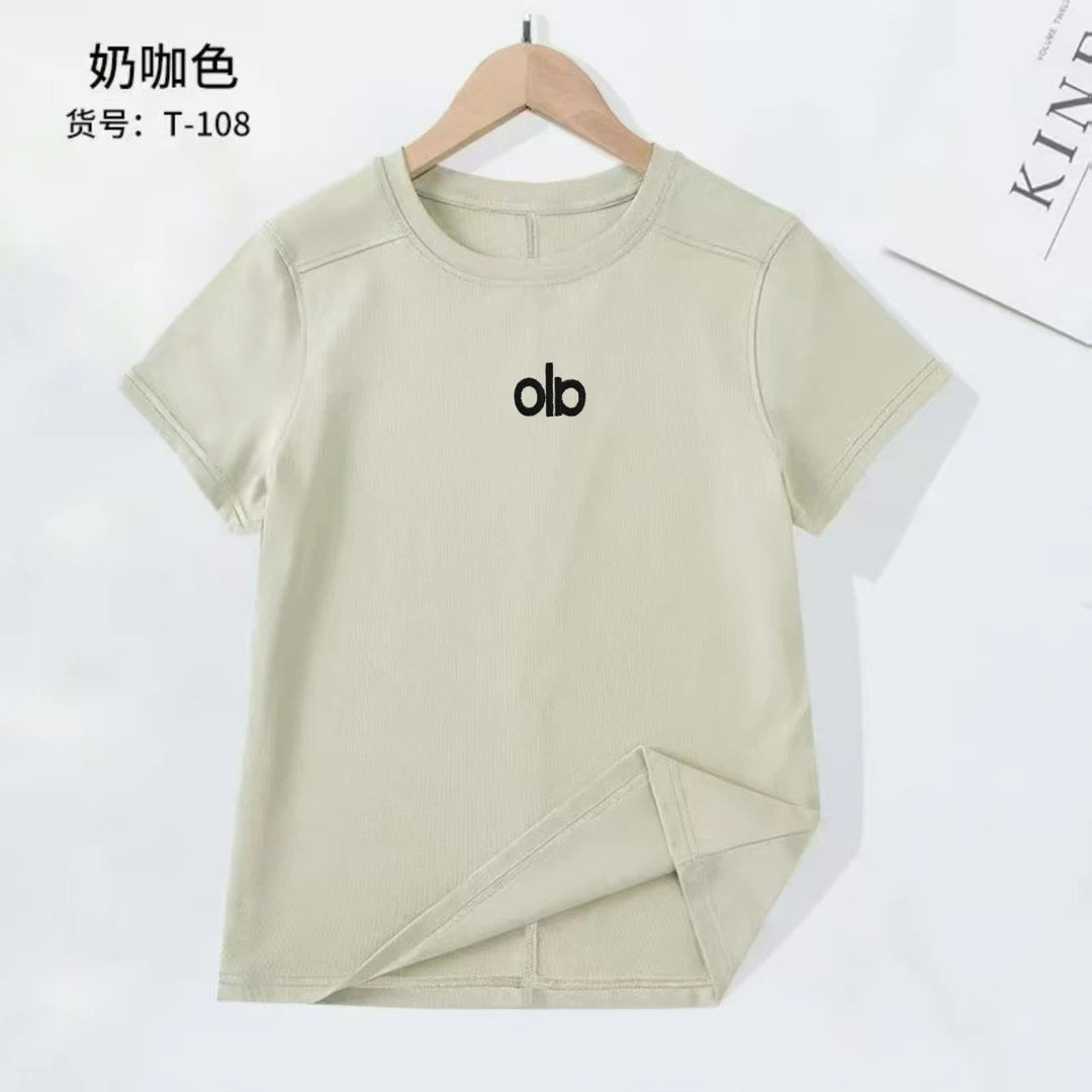 【工厂直发】女式夏季修身T恤刺绣小胸标圆领短袖230克重