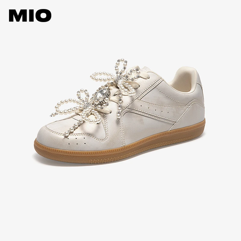 MIO米奥25春芭蕾风德训鞋珍珠装饰优雅系带舒适女鞋M251544607