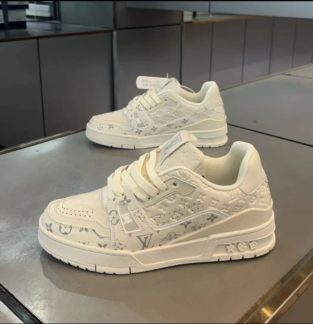 夏季防滑板鞋透气复低帮增高皮面时尚休闲鞋春季厚底潮鞋经典白色