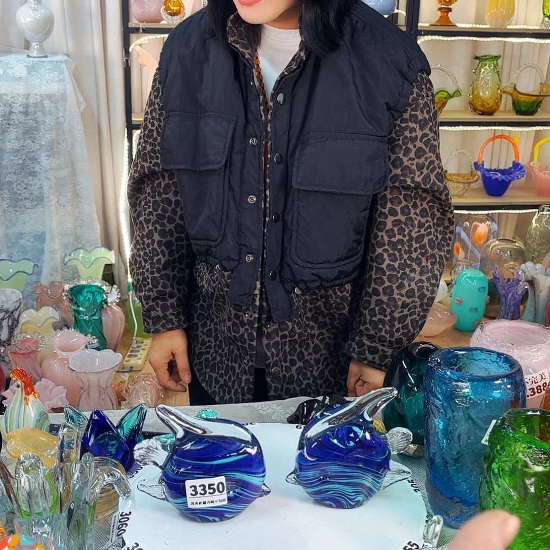 3350鱼一对家悦琉璃工艺品