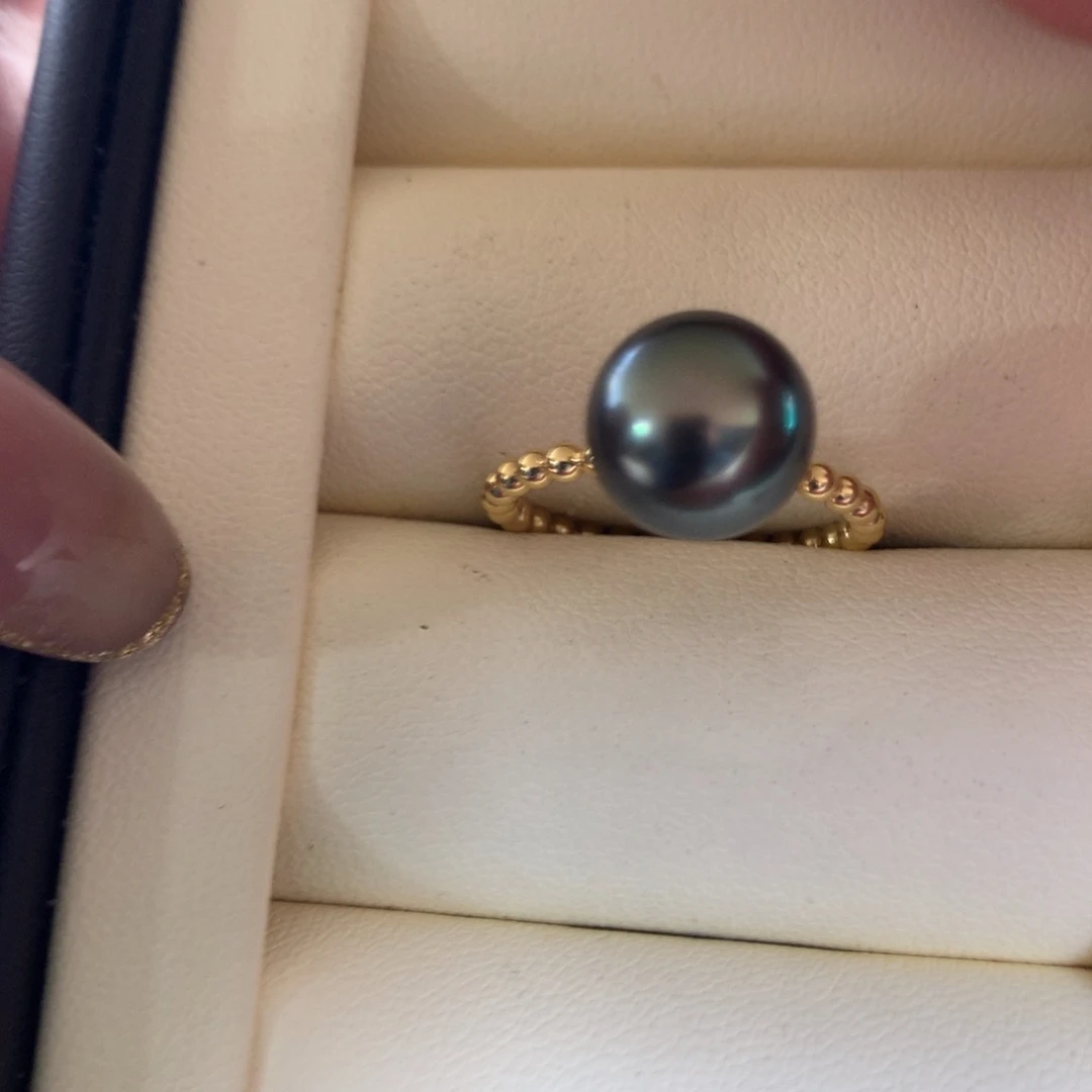18K金镶嵌海水珍珠戒指