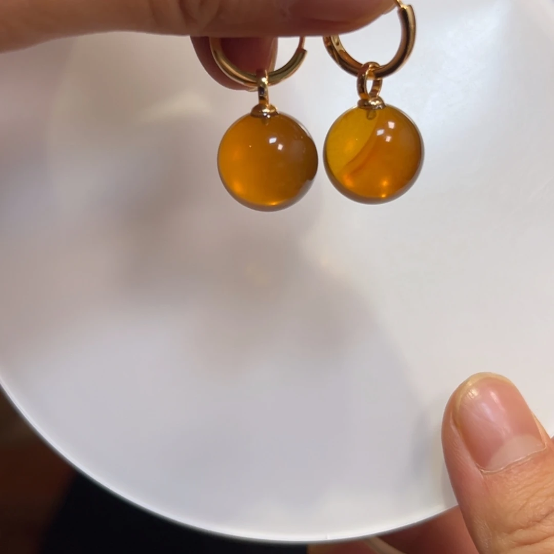 琥珀未镶嵌手镯耳坠14