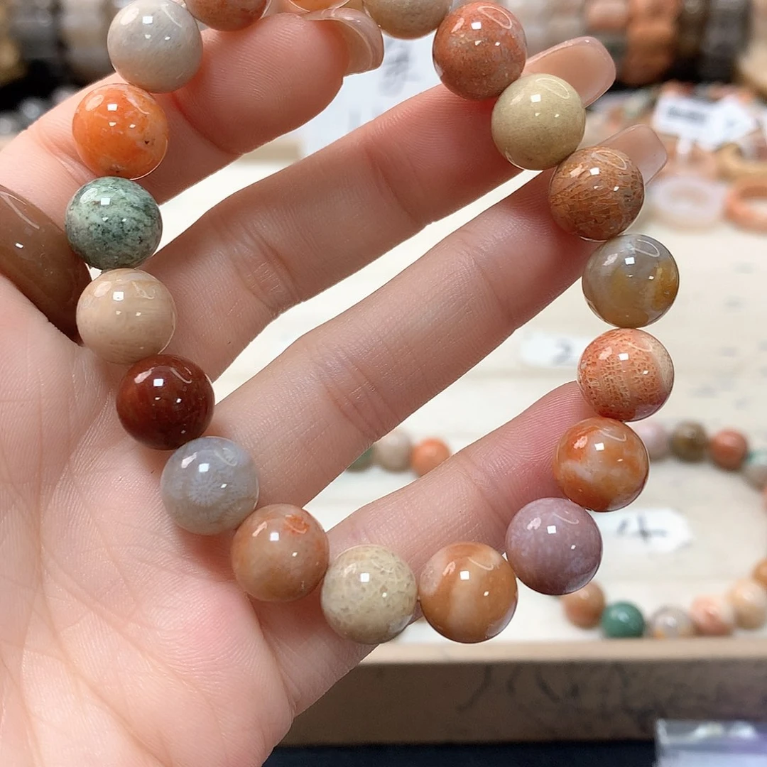 硅化珊瑚（珊瑚玉）手链未镶嵌憨**~772