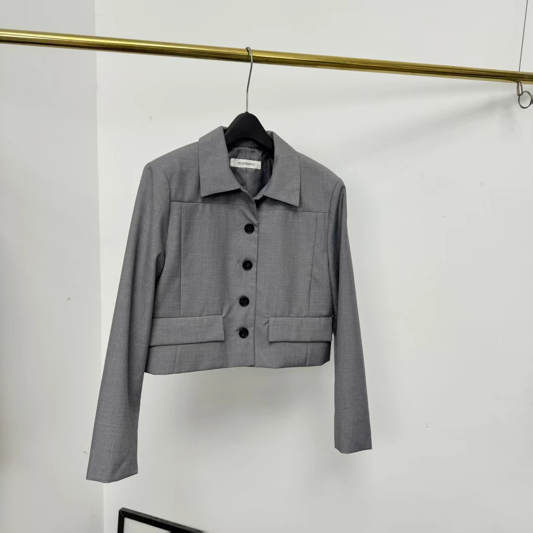 韩单 高级感轻职短款西服小香风外套日常通勤百搭长袖休闲简约