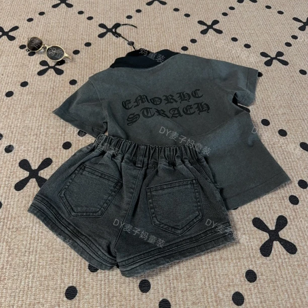 MZ.儿童夏季女童小众穿搭百搭弹力黑灰色时髦短裤1779